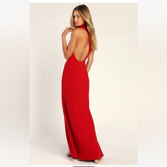 Lulu's Red One-Shoulder Maxi Dress - Picture 2 of 12
